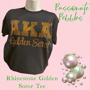 AKA Rhinestone Golden Soror Tee