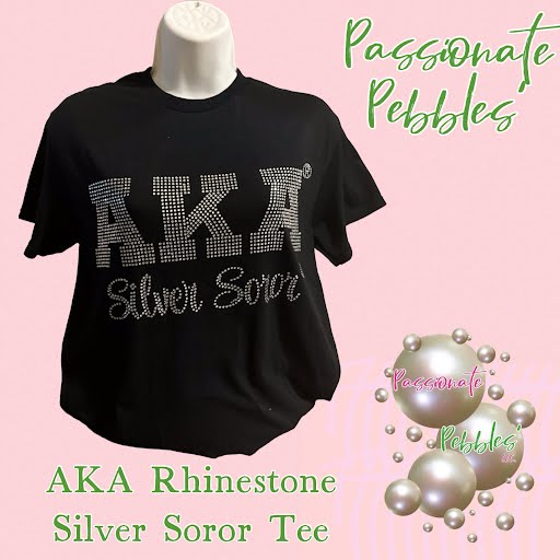 AKA Rhinestone Silver Soror Tee