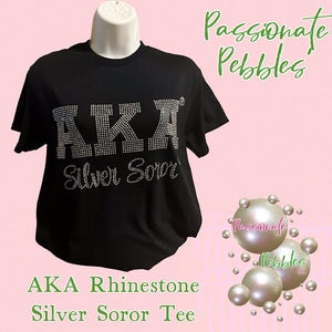 AKA Rhinestone Silver Soror Tee