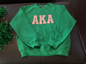 AKA BLOCK LETTER SWEATSHIRT GREEN