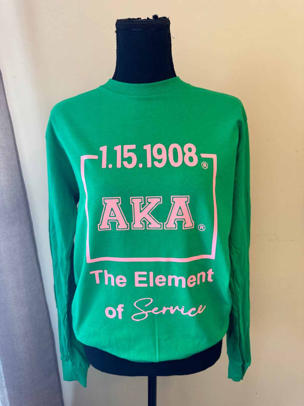 AKA ELEMENT OF SERVICE GREEN LONG SLEEVE TEE