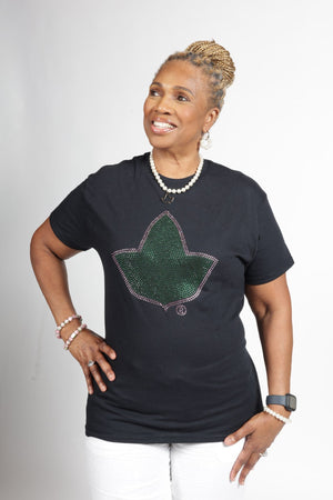 IVY® RHINESTONE BLACK T SHIRT