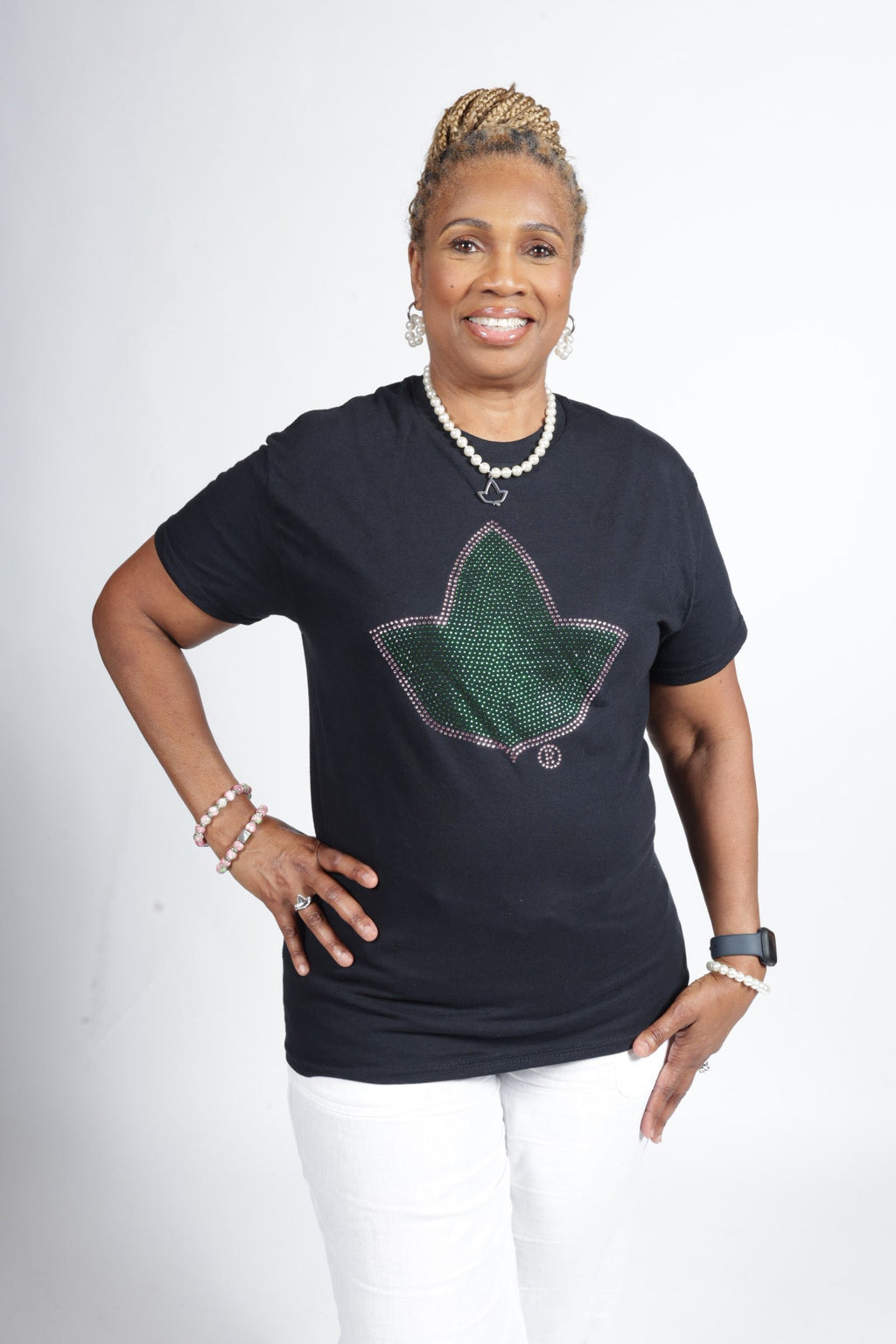 IVY® RHINESTONE BLACK T SHIRT