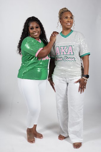 AKA® SILVER SOROR SEQUIN JERSEY