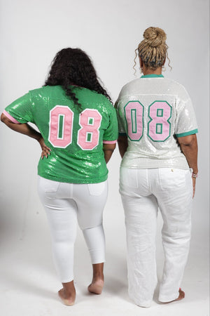 AKA® SILVER SOROR SEQUIN JERSEY