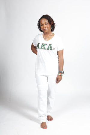AKA® SEQUIN V NECK