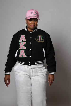 AKA® Varsity Jacket Black