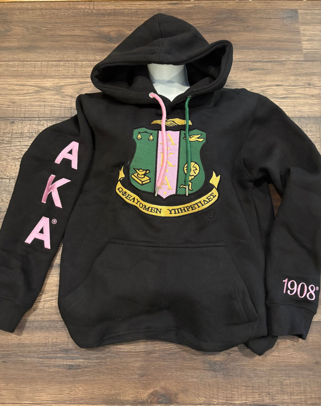 AKA® 1908® SHIELD BLACK HOODIE SWEATSHIRT