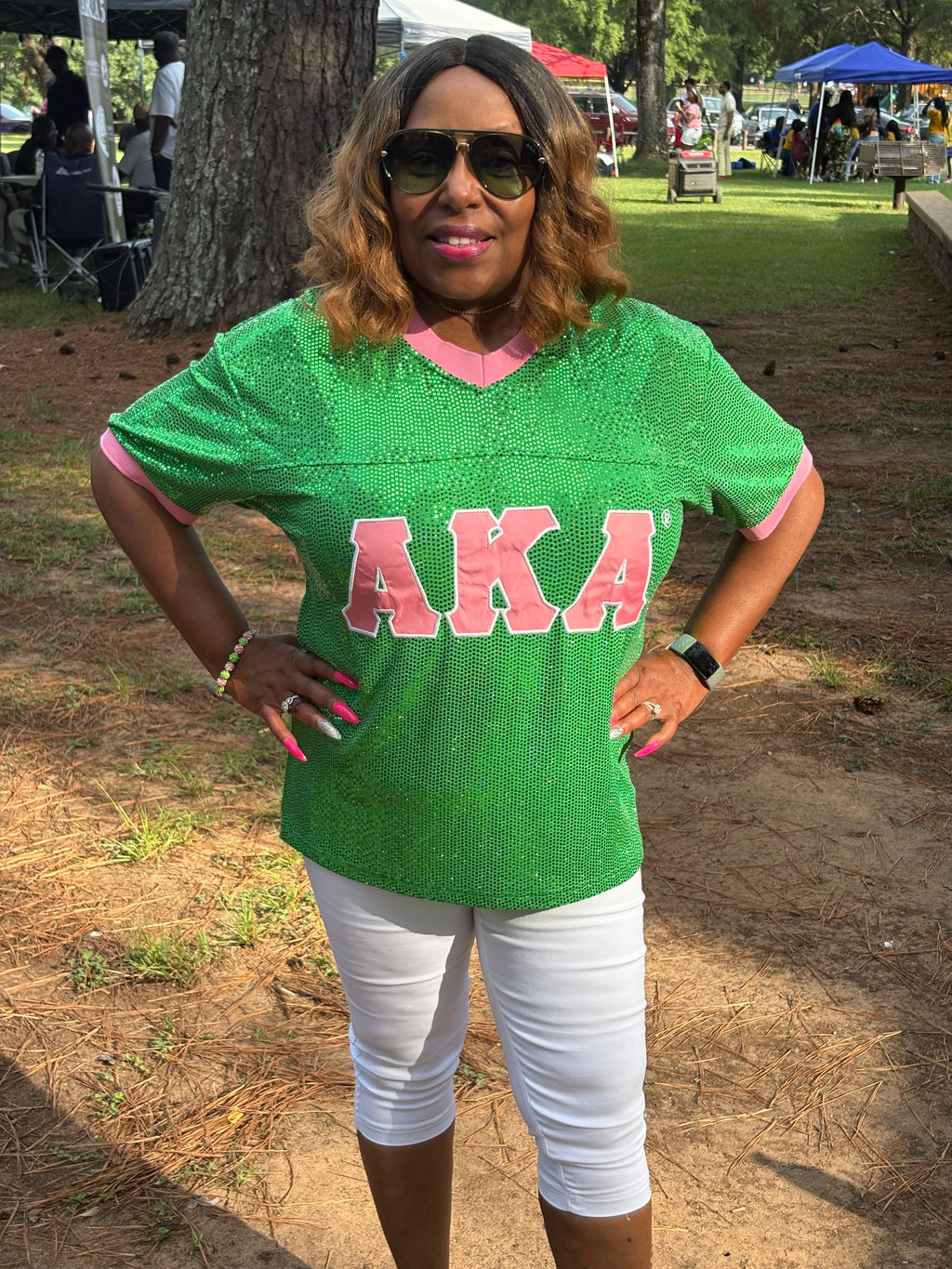 AKA® SEQUIN GREEN JERSEY
