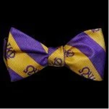 OPP Silk Bow Tie & Handkerchief Set Purple/Gold