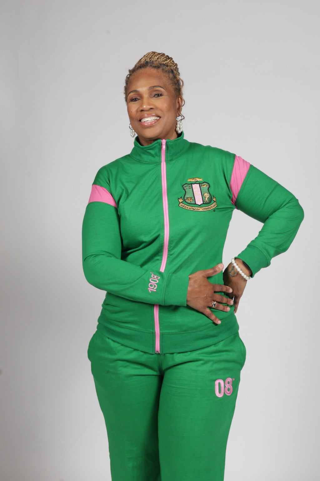 PASSIONATE GREEN TRACKSUITS ZIP UP JACKET