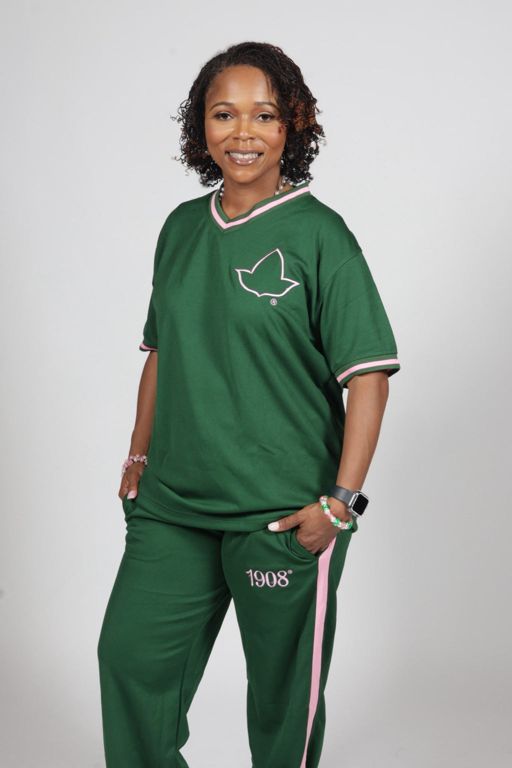 PEBBLES' GREEN TRACKSUIT PANTS