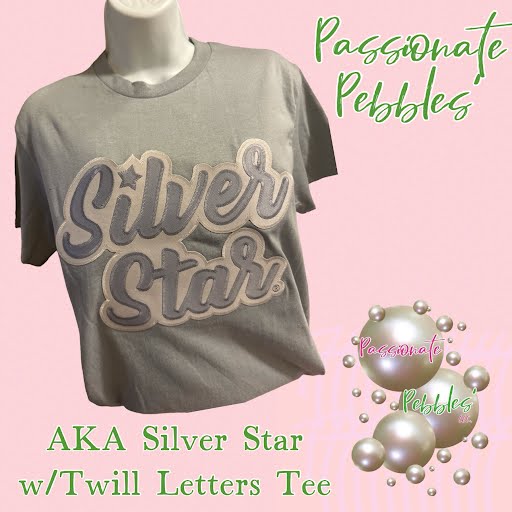 AKA Silver Star Twill Letters Tee